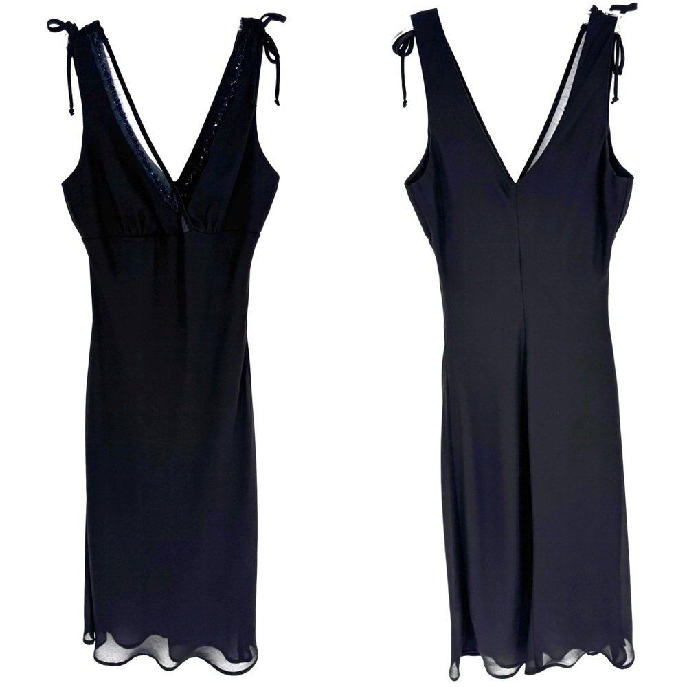 Vintage Dark Fairy Y2K 90s‎ Flowy Babydoll Sheer Beaded Midi Dress Byer Too 11
